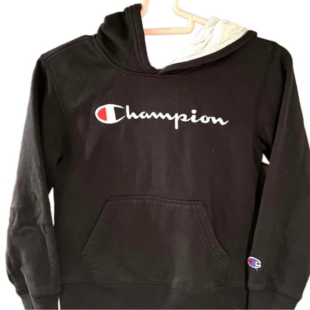Champion Little Boy's Logo Sweatshirt Hoodie Size 7 Black